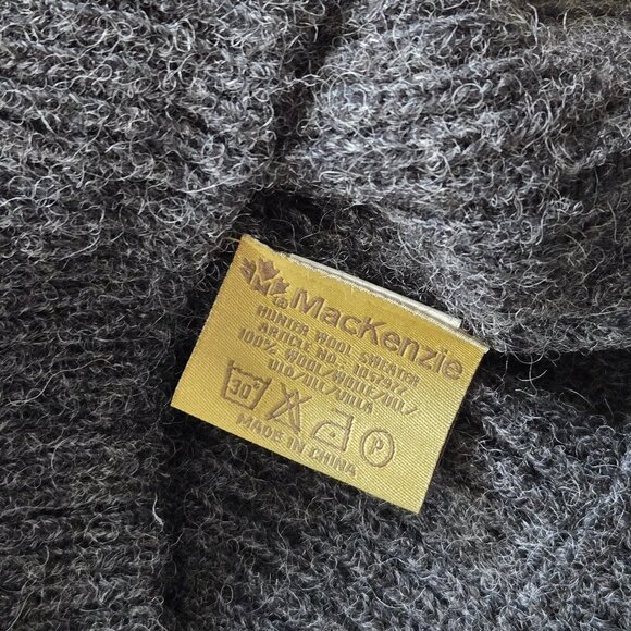 MacKenzie Men’s Hunter Wool Sweater – 100% Wool Quarter Zip Charcoal Medium NWT - Picture 15 of 17